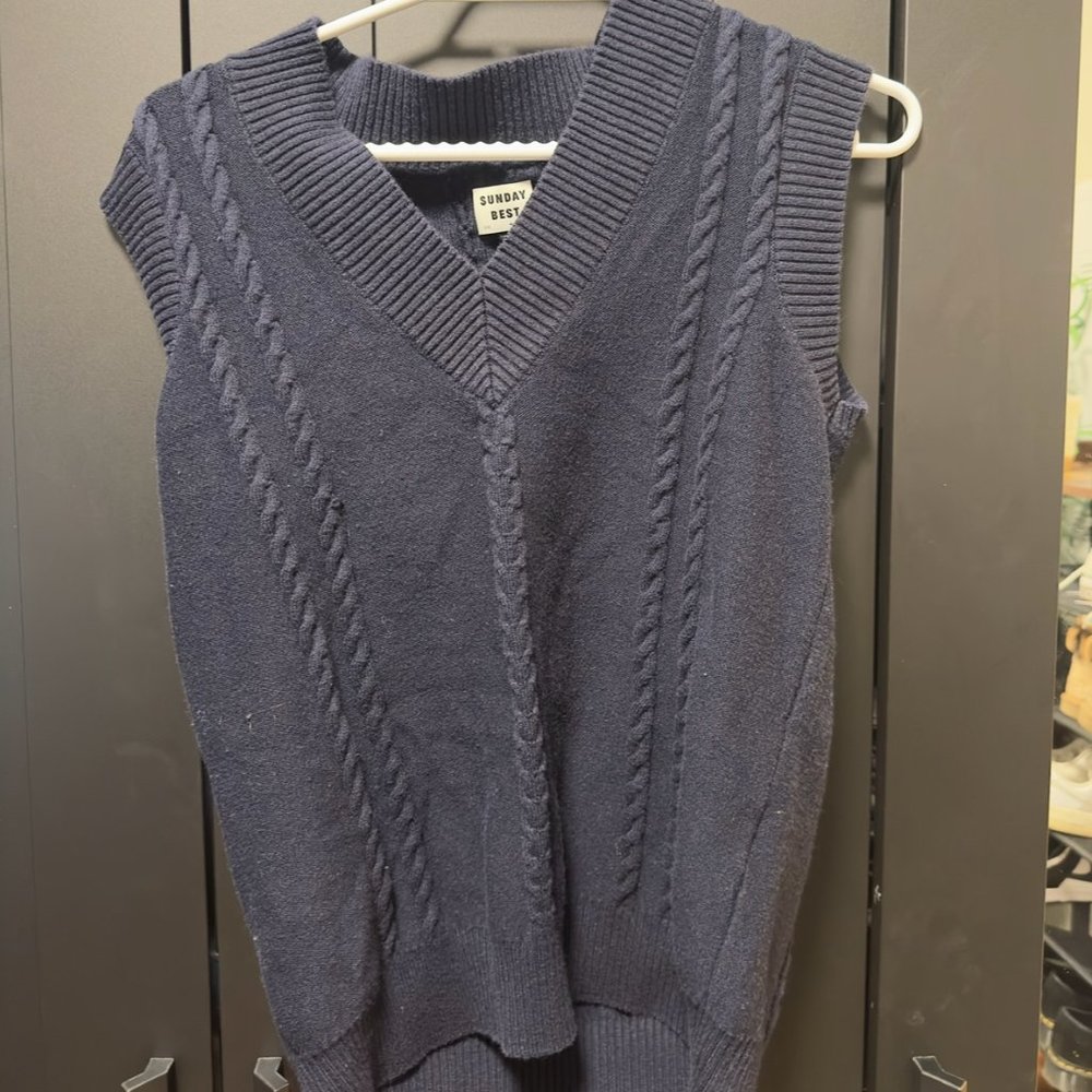 Aritzia, Sunday Best Peggy Sweater Vest - Like New, Navy Blue